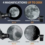 Telescope for Astronomy, 200X Pro 400/70 FMC Glass Optical Refractor Telescopes