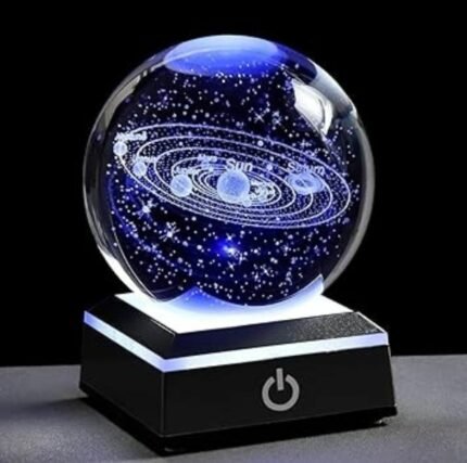 3D Solar System Crystal Ball with LED Colour Changing Stand